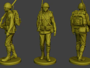 Japanese soldier ww2 J1 Pack2 3D Print Model