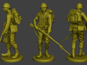 Japanese soldier ww2 J1 Pack2 3D Print Model