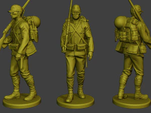 Japanese soldier ww2 J1 Pack2 3D Print Model