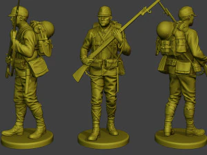 Japanese soldier ww2 J1 Pack2 3D Print Model