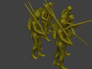 Japanese soldier ww2 J1 Pack2 3D Print Model
