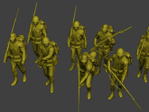 Japanese soldier ww2 J1 Pack2 Model do druku 3D