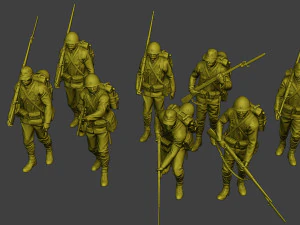 Japanese soldier ww2 J1 Pack2 3D Print Model