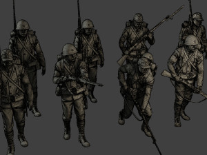 Japanese soldier ww2 J1 Pack2 Model do druku 3D