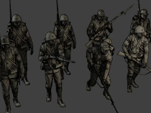 Japanese soldier ww2 J1 Pack2 3D Print Model