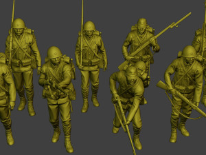 Japanese soldier ww2 J1 Pack2 Model do druku 3D
