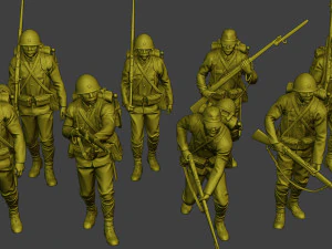Japanese soldier ww2 J1 Pack2 3D Print Model