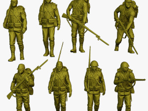 Japanese soldier ww2 J1 Pack2 Model do druku 3D