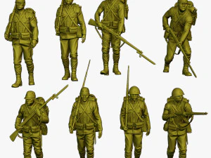Japanese soldier ww2 J1 Pack2 3D Print Model