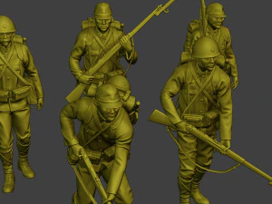 Japanese soldier ww2 J1 Pack2 3D Print Model