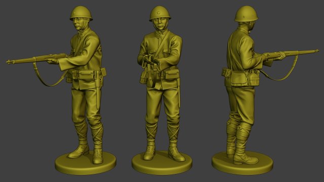 Japanese soldier ww2 Action J2 Modelo de impresión 3D .c4d .max .obj .3ds .fbx .stl .blend 