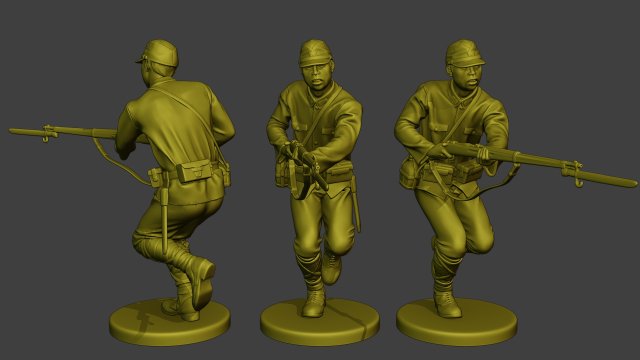 Japanese soldier ww2 Attack2 J2 Modelo de impresión 3D .c4d .max .obj .3ds .fbx .stl .blend 