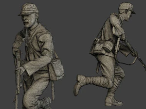 Japanese soldier ww2 Attack3 J2 3D Print Model