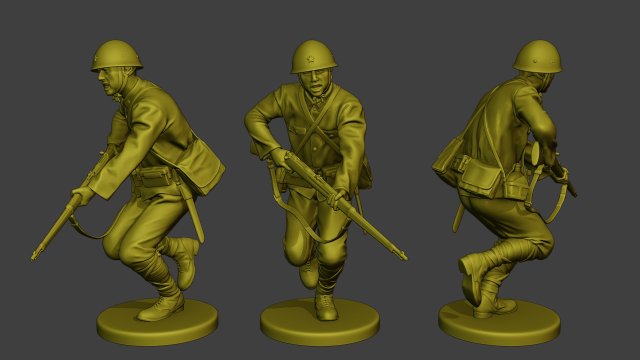 Japanese soldier ww2 Attack4 J2 3D प्रिंट मॉडल .c4d .max .obj .3ds .fbx .stl .blend 