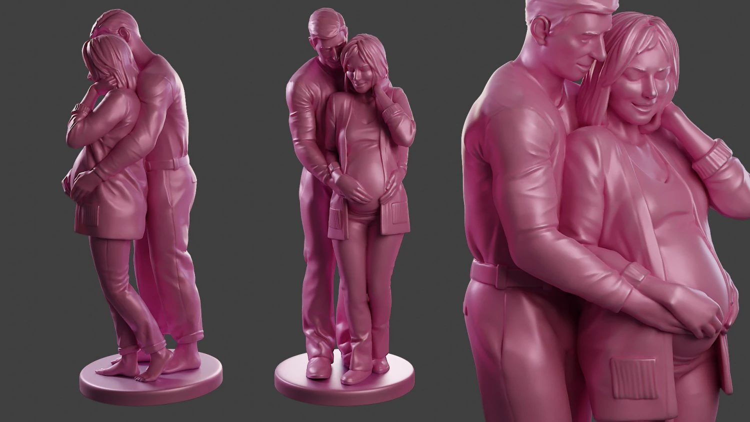 Couple in love 3D Print Model .c4d .max .obj .3ds .fbx .stl .blend 
