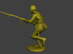 Japanese soldier ww2 Run J2 3D Принт Модель