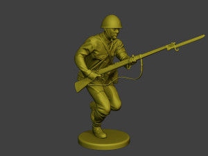 Japanese soldier ww2 Run J2 3D Принт Модель