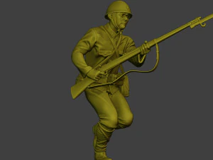 Japanese soldier ww2 Run J2 3D Print Model