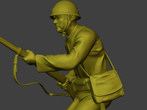 Japanese soldier ww2 Run J2 3D Принт Модель