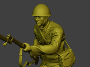 Japanese soldier ww2 Run J2 3D Принт Модель
