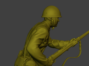 Japanese soldier ww2 Run J2 3D Принт Модель
