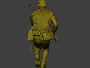 Japanese soldier ww2 Run J2 3D Принт Модель