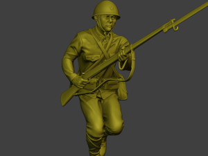 Japanese soldier ww2 Run J2 3D Принт Модель