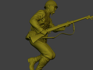 Japanese soldier ww2 Run J2 3D Принт Модель