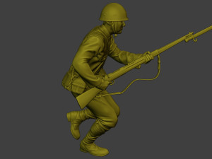 Japanese soldier ww2 Run J2 3D Принт Модель