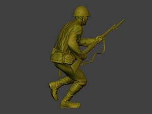 Japanese soldier ww2 Run J2 3D Принт Модель