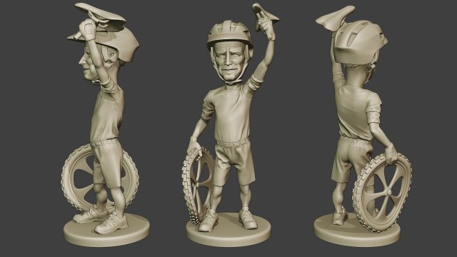 Joe Biden Cyclist Meme 3D Baskı Modeli .c4d .max .obj .3ds .fbx .stl .blend 