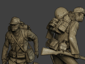 Japanese soldier ww2 Run2 J2 3D 프린트 모델