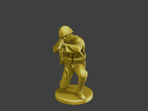 Japanese soldier ww2 Shoot Crouch J2 3D Print Model