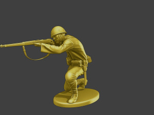 Japanese soldier ww2 Shoot Crouch J2 3D Print Model