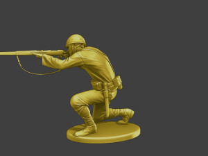Japanese soldier ww2 Shoot Crouch J2 3D Print Model