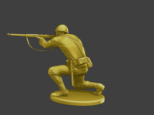 Japanese soldier ww2 Shoot Crouch J2 3D Print Model