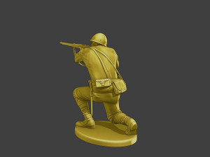 Japanese soldier ww2 Shoot Crouch J2 3D Print Model