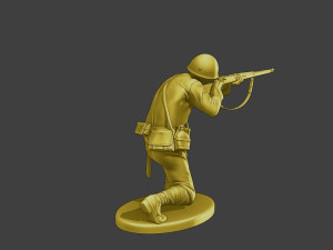 Japanese soldier ww2 Shoot Crouch J2 3D Print Model