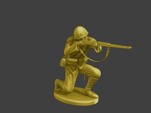 Japanese soldier ww2 Shoot Crouch J2 3D Print Model