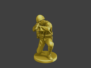 Japanese soldier ww2 Shoot Crouch J2 3D Print Model