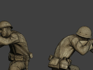 Japanese soldier ww2 Shoot Crouch J2 3D Print Model