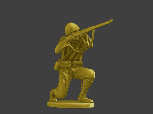 Japanese soldier ww2 Shoot Crouch J2 3D Print Model