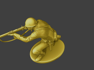 Japanese soldier ww2 Shoot Crouch J2 3D Print Model