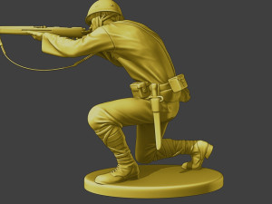 Japanese soldier ww2 Shoot Crouch J2 3D Print Model
