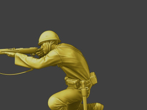 Japanese soldier ww2 Shoot Crouch J2 3D Print Model