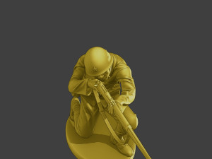 Japanese soldier ww2 Shoot Crouch J2 3D Print Model