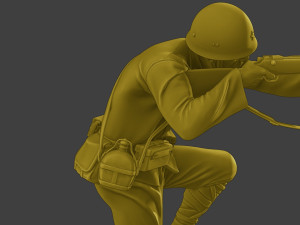 Japanese soldier ww2 Shoot Crouch J2 3D Print Model