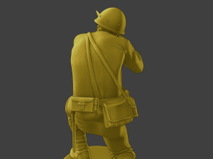 Japanese soldier ww2 Shoot Crouch J2 3D Print Model