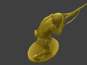 Japanese soldier ww2 Shoot Crouch J2 3D Print Model