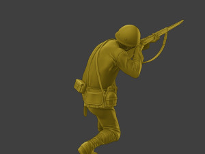 Japanese soldier ww2 Shoot Crouch J2 3D Print Model